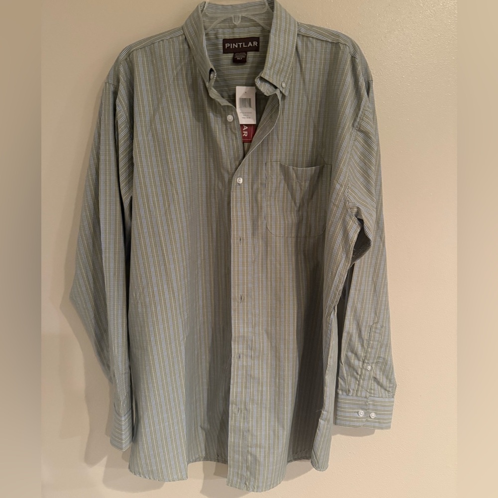 Men's Pintlar LS Pocket Button XLT BigTall Plaid Green/Blu Shirt NWT MSRP $37.99